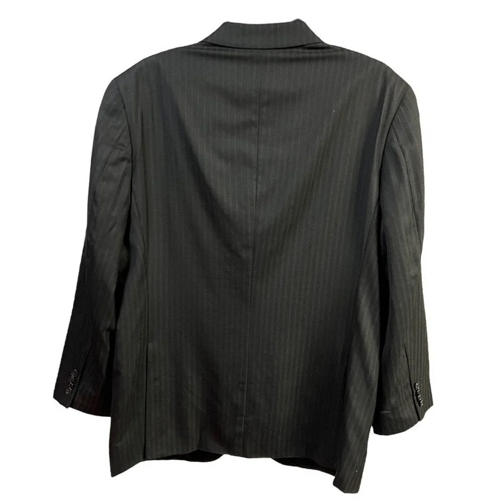 Joseph Abboud Wool Pinstripe Blazer 40S Black 3 Button Made USA Union Von Maur